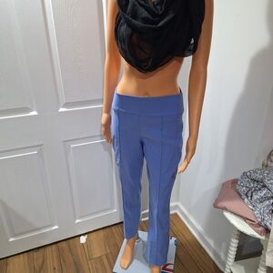 High-Rise Straight Leg Pants in Periwinkle Blue